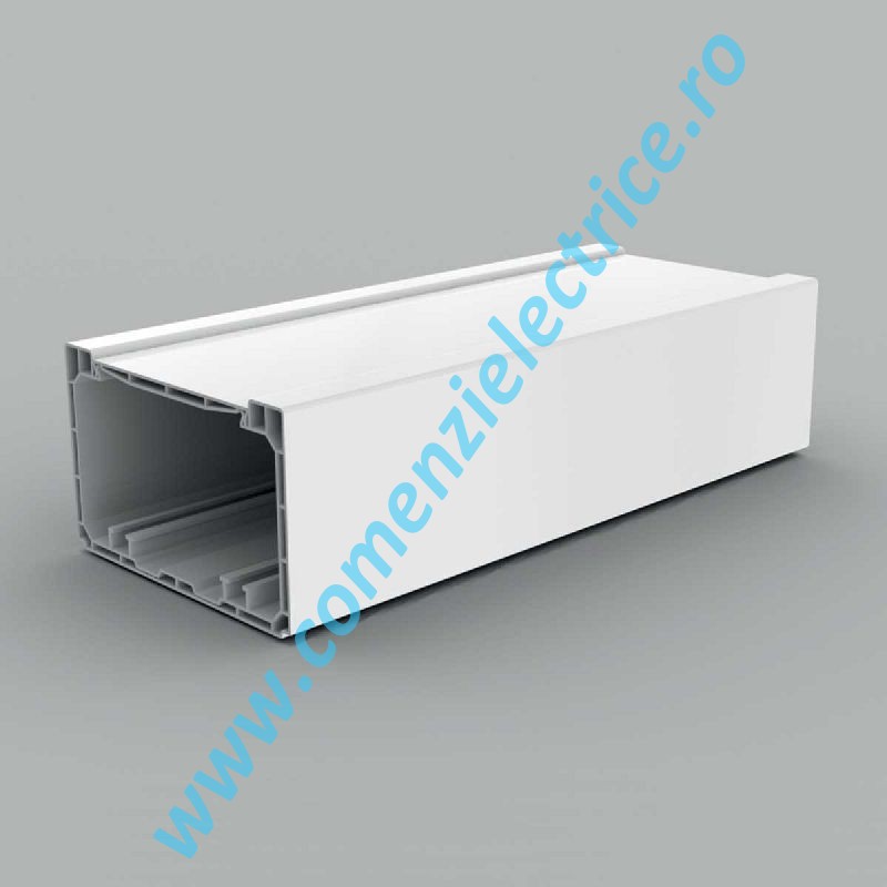 Canal cablu PVC+capac, cu perete dublu, alb Kopos